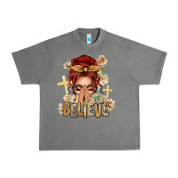 Tornado Red Hair Believe Praying Caucasian Messy Bun Urban Heavy Tee - texasbilliewilder