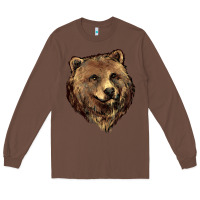 Chestnut Grizzly Bear Head Long Sleeve Tee - HowdyJamesFarm