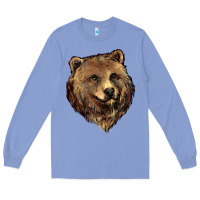 Colony Blue Grizzly Bear Head Long Sleeve Tee - HowdyJamesFarm