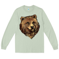 Matcha Grizzly Bear Head Long Sleeve Tee - HowdyJamesFarm