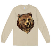 Mushroom Grizzly Bear Head Long Sleeve Tee - HowdyJamesFarm