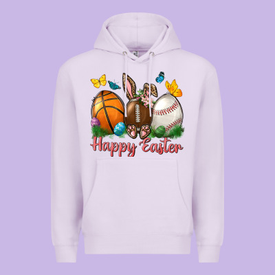 Happy Easter Sports With Butterfly Premium Hoodie Designed By Bundleandbundleshop