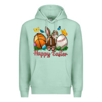 Seafoam Happy Easter Sports With Butterfly Premium Hoodie - BundleAndBundleShop