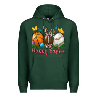 Sports Green Happy Easter Sports With Butterfly Premium Hoodie - BundleAndBundleShop