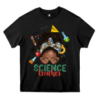 Black science teacher afro messy bun Heavy Core Tee - NancyCooperArtShop
