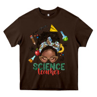 Chocolate Brown science teacher afro messy bun Heavy Core Tee - NancyCooperArtShop