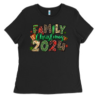 Black family christmas 2024 Ladies Tee - MaliasSmallBusiness