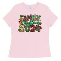 Bubblegum Pink family christmas 2024 Ladies Tee - MaliasSmallBusiness