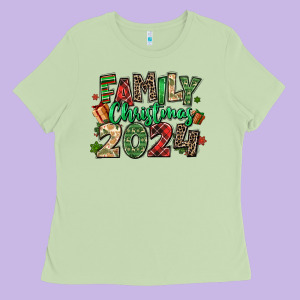Family Christmas 2024 Ladies Tee Designed By Maliassmallbusiness