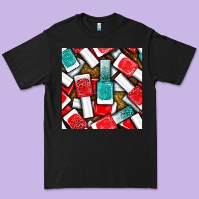 Nail Polish With Glitter Seamless Pattern Bbs Premium Tee Designed By Bundleandbundleshop