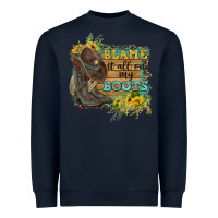 Navy Blame It All On My Boots Heavyweight Sweatshirt - FaDigitalArtStudio