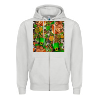 Dove Grey st patricks  cow with candy Zipper Hoodie - FaDigitalArtStudio
