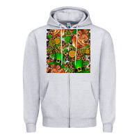 Heather Grey st patricks  cow with candy Zipper Hoodie - FaDigitalArtStudio