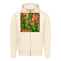 Sandshell st patricks  cow with candy Zipper Hoodie - FaDigitalArtStudio