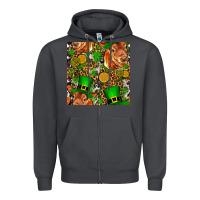 Smoke st patricks  cow with candy Zipper Hoodie - FaDigitalArtStudio