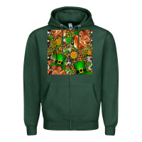 Sports Green st patricks  cow with candy Zipper Hoodie - FaDigitalArtStudio