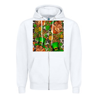 White st patricks  cow with candy Zipper Hoodie - FaDigitalArtStudio