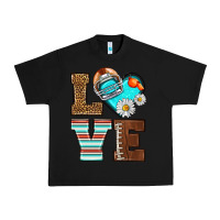 Black American Football love and helmet Urban Heavy Tee - NancyCooperArtShop