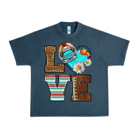 Midnight Navy American Football love and helmet Urban Heavy Tee - NancyCooperArtShop