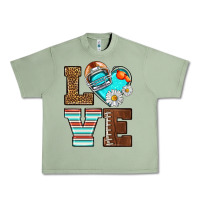 Oil Green American Football love and helmet Urban Heavy Tee - NancyCooperArtShop