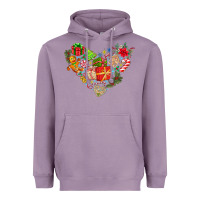 Lavender merry Christmas heart Heavyweight Hoodie - CowhideDigitalArt
