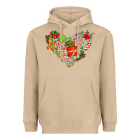 Mushroom merry Christmas heart Heavyweight Hoodie - CowhideDigitalArt