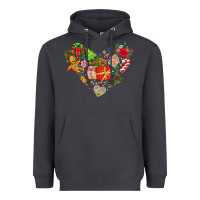 Smoke merry Christmas heart Heavyweight Hoodie - CowhideDigitalArt