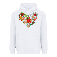 White merry Christmas heart Heavyweight Hoodie - CowhideDigitalArt