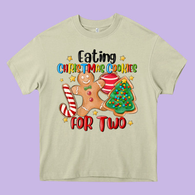 Eating Christmas Cookies For Two Heavy Core Tee Designed By Maliassmallbusiness