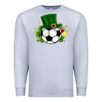 Heather Grey Football Ball Premium Sweatshirt - CowhideDigitalArt