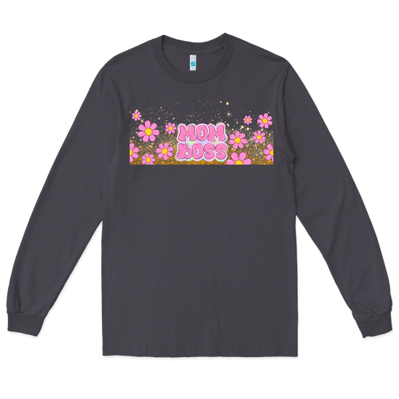 Mom Boss Daisies Long Sleeve Tee by TumblerDesignByShophia | Teevron