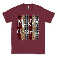Burgundy Merry Christmas Leopard Classic Tee - Bettercallsaul
