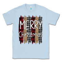 Dusty Blue Merry Christmas Leopard Classic Tee - Bettercallsaul
