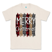 Natural Merry Christmas Leopard Classic Tee - Bettercallsaul