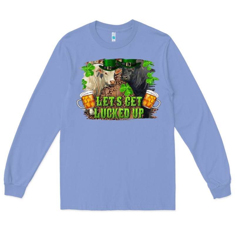 Let's Get Lucked Up Charolais And Black Angus Bull Long Sleeve Tee by RanaPortraitStore | Teevron