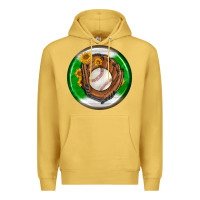 Antique Gold baseball with sunflower round earrings Premium Hoodie - BundleAndBundleShop