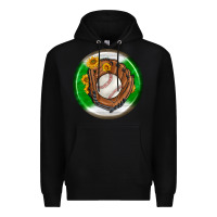 Black baseball with sunflower round earrings Premium Hoodie - BundleAndBundleShop