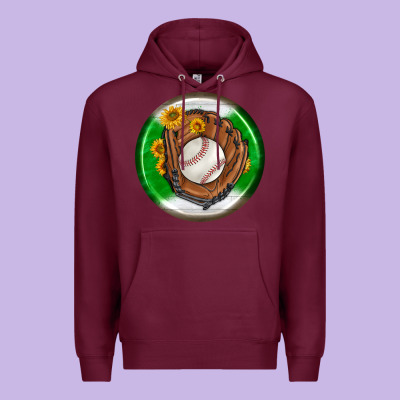Baseball With Sunflower Round Earrings Premium Hoodie Designed By Bundleandbundleshop