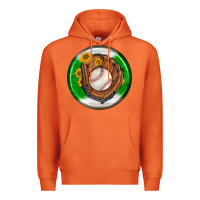 Carrot baseball with sunflower round earrings Premium Hoodie - BundleAndBundleShop