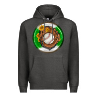 Charcoal Heather baseball with sunflower round earrings Premium Hoodie - BundleAndBundleShop