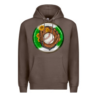 Coffee baseball with sunflower round earrings Premium Hoodie - BundleAndBundleShop