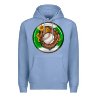 Colony Blue baseball with sunflower round earrings Premium Hoodie - BundleAndBundleShop