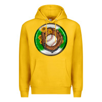 Lemon baseball with sunflower round earrings Premium Hoodie - BundleAndBundleShop