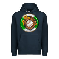 Navy baseball with sunflower round earrings Premium Hoodie - BundleAndBundleShop