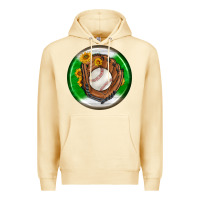 Pina Colada baseball with sunflower round earrings Premium Hoodie - BundleAndBundleShop