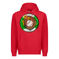 Red baseball with sunflower round earrings Premium Hoodie - BundleAndBundleShop