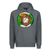 Rock baseball with sunflower round earrings Premium Hoodie - BundleAndBundleShop