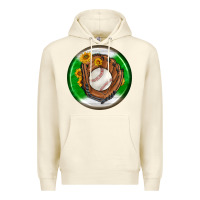 Sandshell baseball with sunflower round earrings Premium Hoodie - BundleAndBundleShop