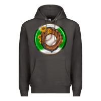 Smoke baseball with sunflower round earrings Premium Hoodie - BundleAndBundleShop