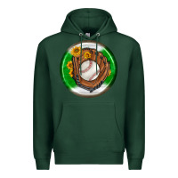Sports Green baseball with sunflower round earrings Premium Hoodie - BundleAndBundleShop